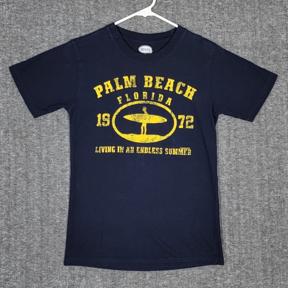 Palm Beach Florida T-Shirt Boys Large Blue Living In An Endless Summer Surfing